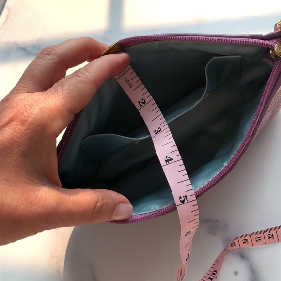 Coach Madison Glazed Wristlet Pochette Lavender NWT flaws - Picture 11 of 14